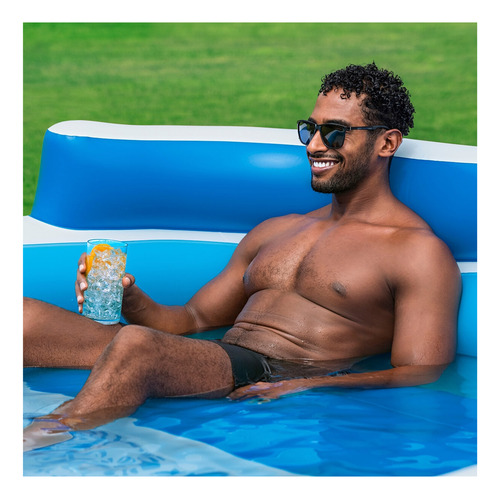 Alberca Piscina Inflable 3.05m Rectangular C/asientos H2o Go