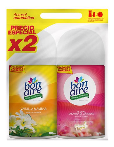 Repuesto Aerosol X 2 Vainilla-floral Ahorre 20%