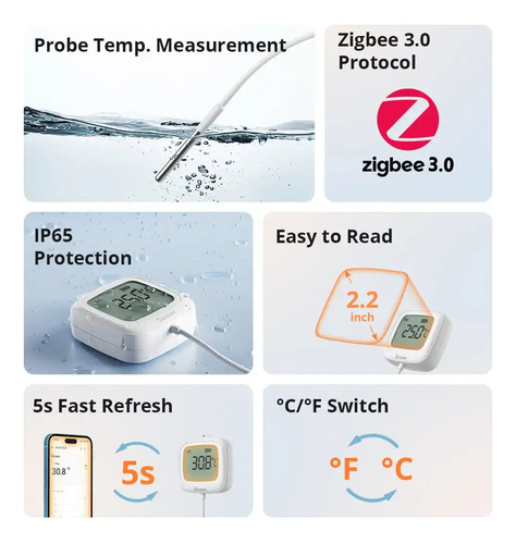 Sonoff Snzb-02ld Sensor Temperatura Zigbee C/display Ip65