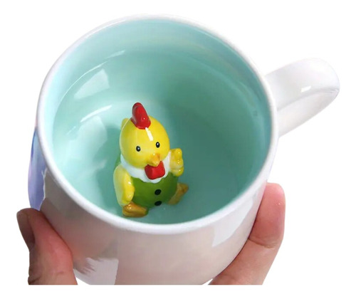 Taza De Cafe De Cerámica Lindo Con Dibujo Oculto Pollito 3d