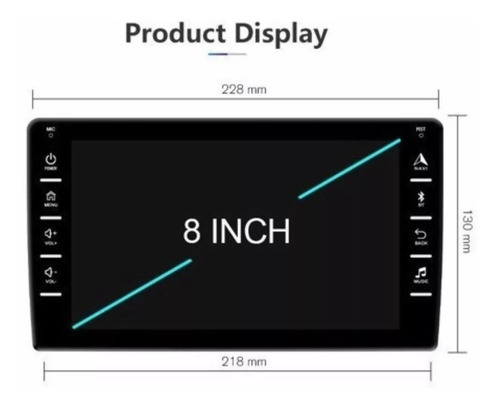Radio Auto 2 Din Android 10 Gps Wifi Mirror Link 8