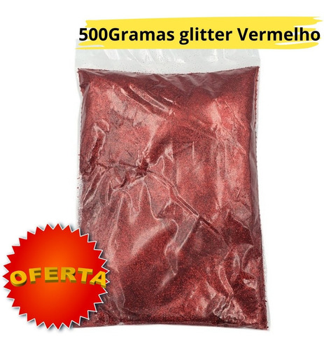 Glitter Em Pó 500 Gramas Dourado Escolar Cor Vermelho