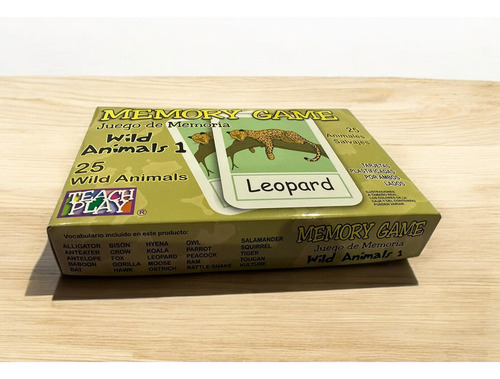 Juego De Memoria Wild Animals 1 Teach Play 50 Tarjetas