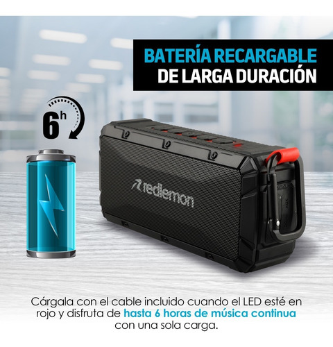 Redlemon Bocina Bluetooth Portátil Resistente Golpes Y Agua