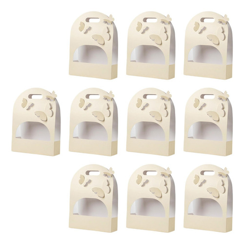 10 Piezas Caja De Flores De Mariposa 3d, Amarillo Cremoso
