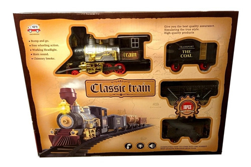 Imagen 5 de 6 de Tren Motorizado Luces Sonido Efecto Humo 18 Piezas, Bestoys