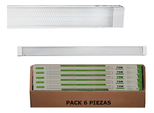 Tubo Led Regleta 75w/375w 120cm Luz Blanca 6 Piezas Pack