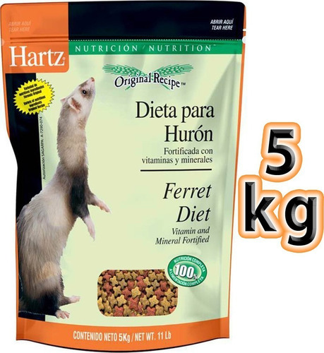 5kg Alimento Hurón Hartz Fortificada Con Vitaminas Minerales