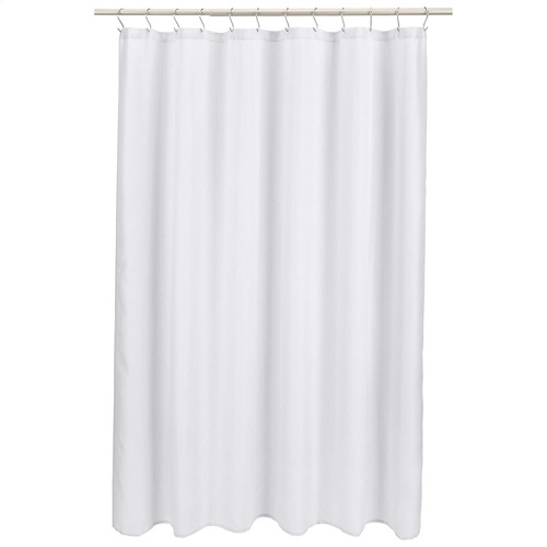 Cortina De Ducha De Baño Estilo Lino Basics, 72 X 72, Blanco