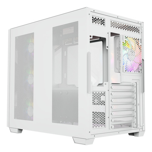 Gabinete Xyz Qubex White 4 Fans Arg Controller Dual Chamber Usb C