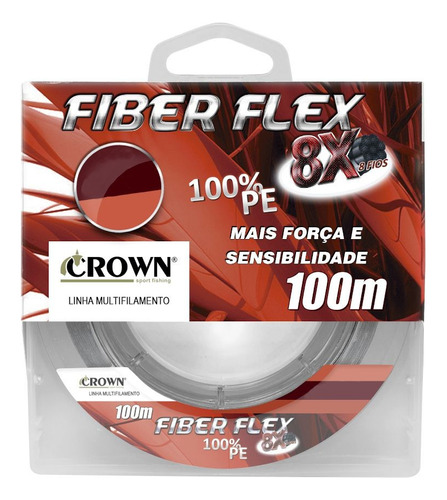 Linha Multifilamento Fiber Flex 8x 100m 0,40mm Crown Cor Cinza