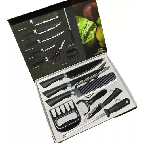 Conjunto De Facas Chef Profissional 8 Peças Churrasco Inox