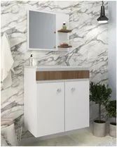 Comprar Mueble De Baño Suspendido 1 Puerta Y Estantes Bacha Y Espejo Mdf Muebles Web
