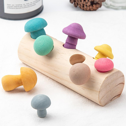 Juego De Combinación De Juguetes De Madera Para Recoger Seta