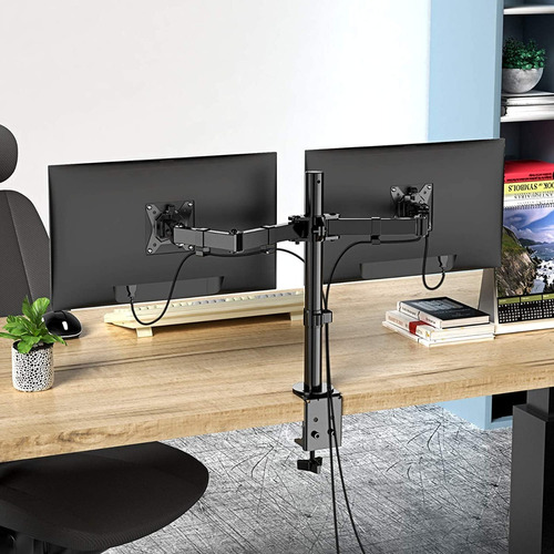 Imagen 5 de 7 de Soporte Doble 2 Monitores Pantalla Dual Roscas De Seguridad