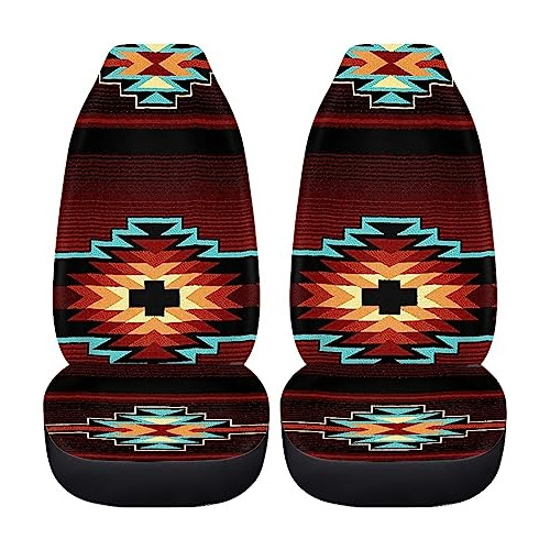 Southwest Nativa American Tribal Aztec Geometry Red Pat...