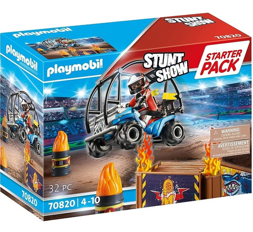 Playmobil Starter Pack 70820 Stunt Show Cuatriciclo Y Rampa
