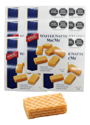 Galleta Waffer Natta 3 Caja De 150g C/u Relleno Nata Mac Ma