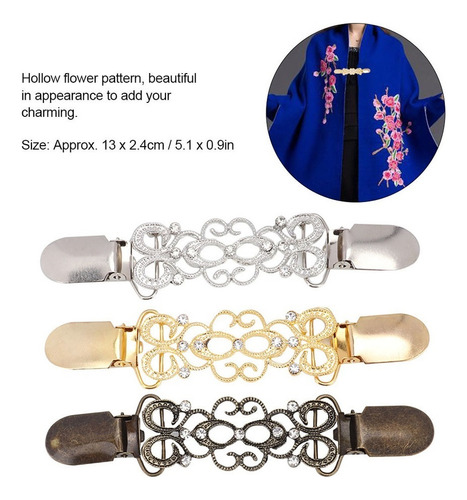 - 3 Piezas Mujeres Suéter Blusa Broche Collar Clip Joyería