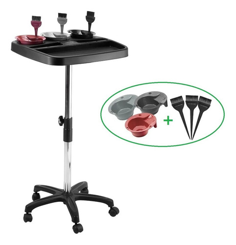 ¡Carrito para colorear y kit de cuencos con pinceles! - Color negro Dompel