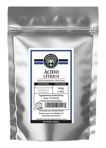 Acido Cítrico En Polvo X500g - g a $25