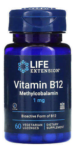 Metilcobalamina Vitamina B12 1 Mg Sublingual 60cap Life Exte Sabor Neutro