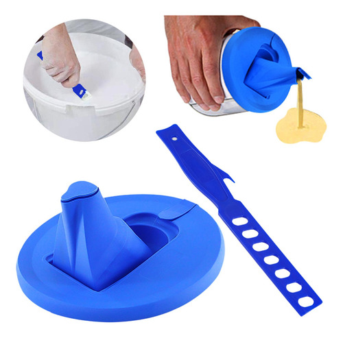 Tapa De Lata De Pintura Fácil De Verter Con Pico Y Azul