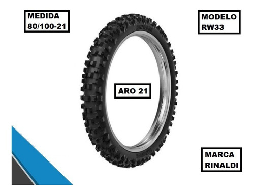Pneu Dianteiro Rinaldi Off Road 80/100-21 Rw33 Crf 230 F