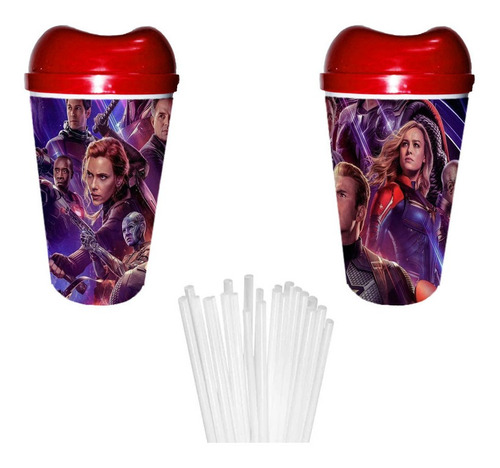 Vaso Pitillo Avengers Sorpresas Piñatas Regalos Fiesta