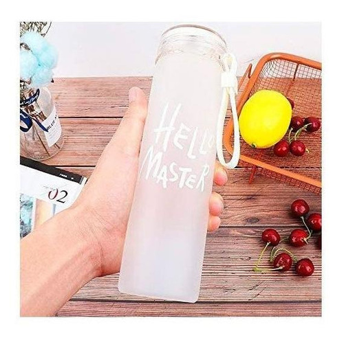 Botella Vaso Sellingo Hello Master Cristal Glass Colores