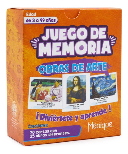 Juego De Memoria De Obras De Arte. Menique