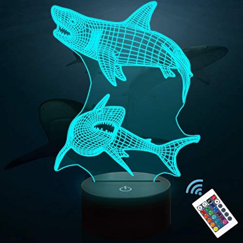 Lampeez Kids 3d Shark Night Light Lámpara De Ilusión Óptica 