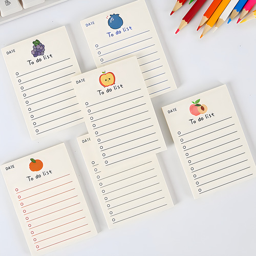 Korean Bear Fruit Non-sticky Notes Lined Memopads