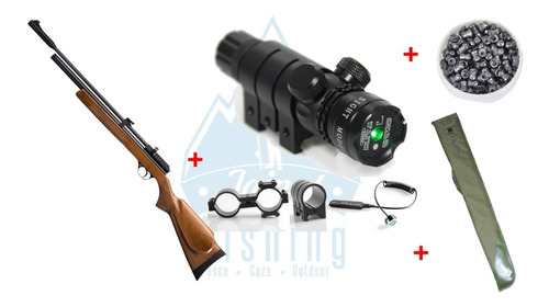 Pack Rifle Pcp Pr900w + Mira Láser Telesc + Funda + Postones