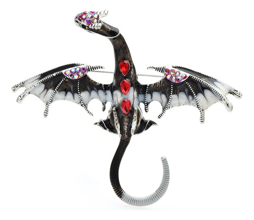 Broche Dragon Prendedor Cristales Brillantes Pin Accesorio