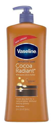 Loción Vaseline Intensive Care Cocoa Radiant, 32 Onzas