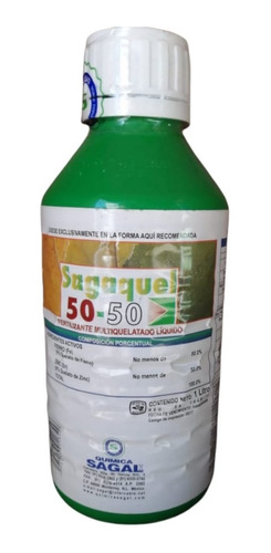 2 Litros Sagaquel 5050 Nutriente Plantas Fierro Zinc Quelato