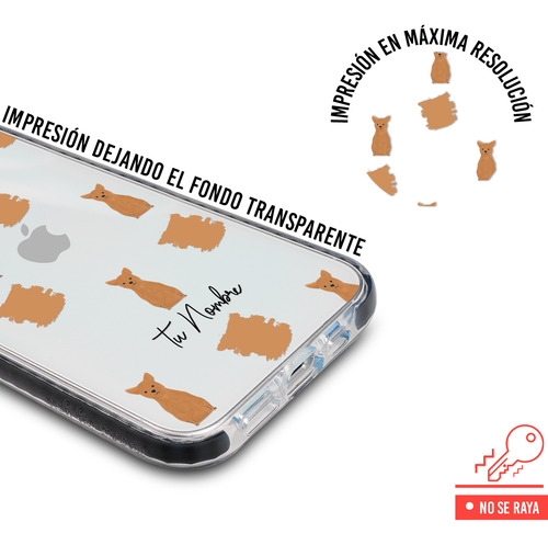 Funda Para iPhone Mujer Perro Chihuahua Manchas Tu Nombre