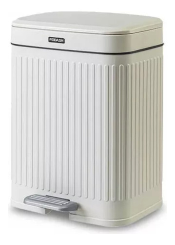 Tacho Basura Cesto Residuo Baño Cocina A Pedal 8lt Beige