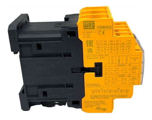 Contator De Segurança Nr12 Weg 32a 24vcc Cwbs32-11-30c03