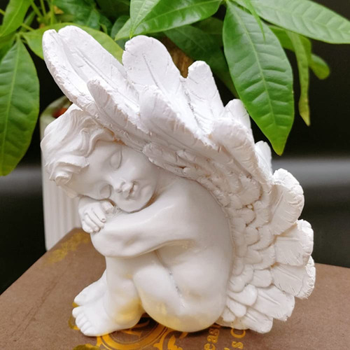 Gishima Figura Estatua Angel Querubine Durmiente Decoracion