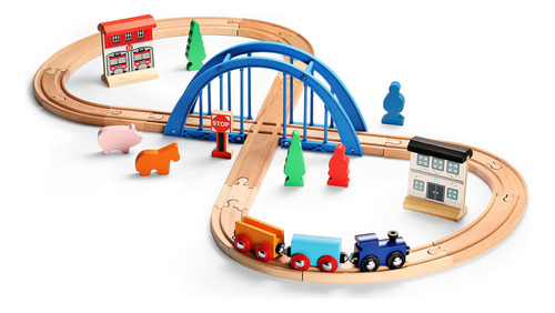 Sainsmart Jr. Juego De Tren De Madera Figura 8 Para Niños .