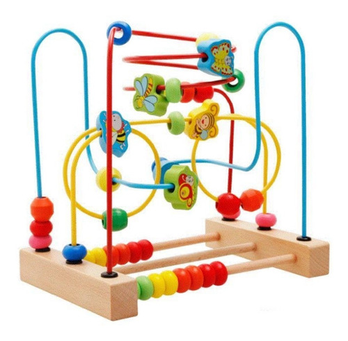 Imagen 5 de 8 de Juego Juguete De Madera Prono 2 Vias Con Abaco Cubeta Toys