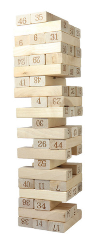 Juego Jenga Con Números,madera,niños, Inteligencia Con Dados