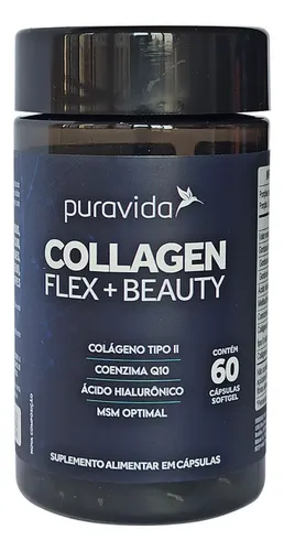 comprar Suplemento Puravida Premium Collagen Flex Beauty Colágeno Em Pote 60 Cápsulas