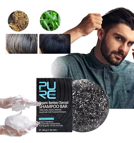 Shampoo Pure Hair Para Cabelo E Barba Escurecedor Grisalho*