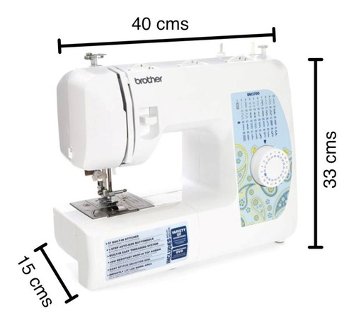 Máquina De Coser Recta Brother Bm3700 Portable Blanca 110v Color Blanco