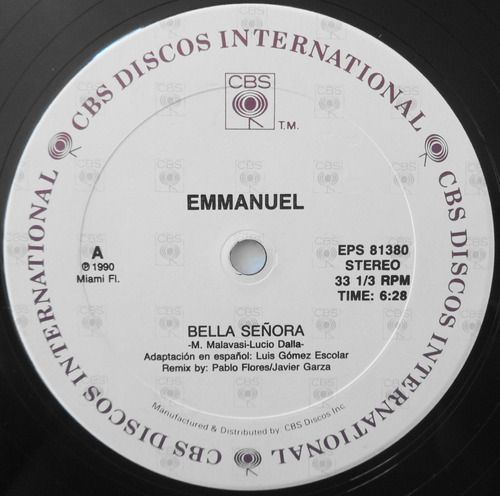 Emmanuel Bella Señora Remix By Pablo Flores Disco Importado