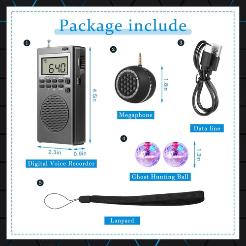 Kit De Equipamiento Spirit Box De 4 Piezas, Con 2 Led Cat, 1