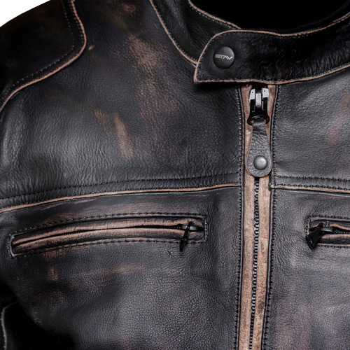 Imagen 7 de 10 de Campera Cuero Moto Stav Style 2 Protection Shock Control